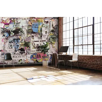 Tapeta Malvis ® Tapeta Zeď se starými plakáty Vel. (šířka x výška): 144 x 105 cm