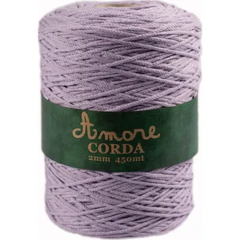 Příze Borgo de Pazzi Amore CORDA 2mm Levandulová 510 (Špagátová příze Amore CORDA 2mm 510)