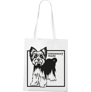 Plátěná taška Yorkšírsky teriér, Barva Bílá, Velikost 40×45 cm, Canvas Nákupní taška Bezvatriko.cz 1012 - DTF/DTG
