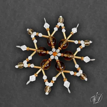 Vánoční ozdoba Vánoční korálková hvězda 0388 (PEVNÁ A NEREZ) Christmas bead ornament (Vánoční hvězda z korálků - Korálková hvězdička a vločka - Hvězdy a hvězdičky z korálků - Christmas bead star)