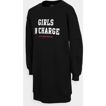 Dívčí šaty 4F HJZ22-JSUDD001 DEEP BLACK Dětské šaty EU 122/128