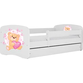 Dětská postel Dětská postel Babydreams medvídek s motýlky bílá, varianta 70x140, bez šuplíků, bez matrace