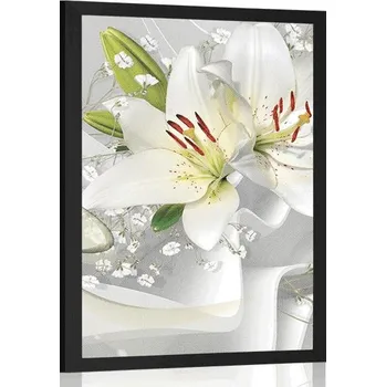 Plakát Dovido Plakát bílá lilie na zajímavém pozadí
