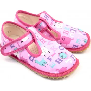 Dívčí bačkory Beda Barefoot bačkory růžové písmeno EUR 33