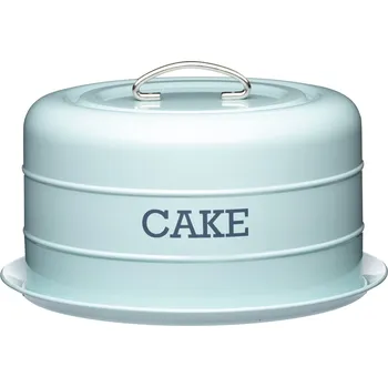Dóza na potraviny Kitchen Craft, Anglie Kitchen Craft - Plechový poklop na dorty Living Nostalgia modrý - 28,5 x 18 cm Barva: Modrá, Velikost: 28,5x28,5x18