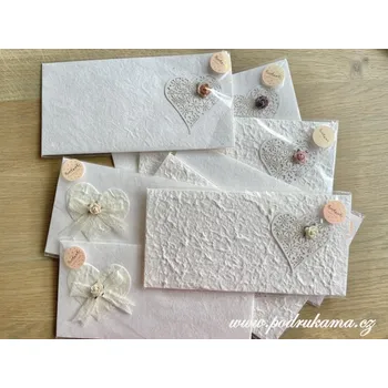 Pod Rukama Dárková obálka zdobená s kartou - svatební 5