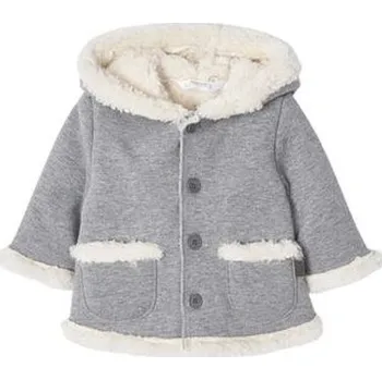 Kojenecká bunda MAYORAL chlapecký kabátek s kožíškem, šedá/ bílá - 65 cm