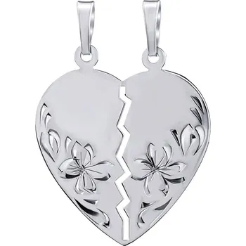 Přívěsek Partnerský stříbrný přívěsek srdce půlené - typ 3 SILVEGOB10090