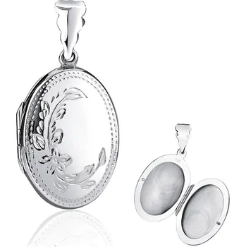 Přívěsek Stříbrný medailonek otevirací s rytím 27x20 mm PRML10145