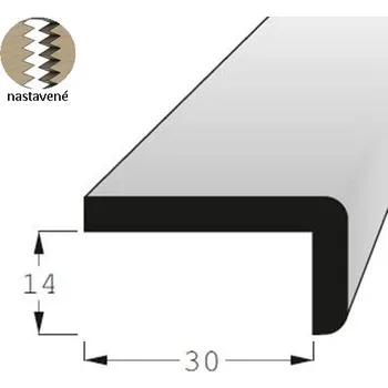 Stropní lišta Lišta '' L'' - L 1430 SM /240 nast.
