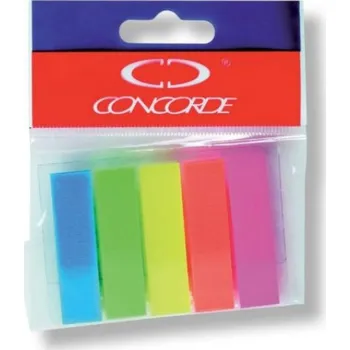 Samolepící bloček Notes lepící záložky 12x48mm NEON 5x20l 45503 (Samolepicí záložky fóliové, 12x48 mm, 5 x 20 listů, mix barev. Neonové plastové samolepicí zvýrazňovací proužky.)