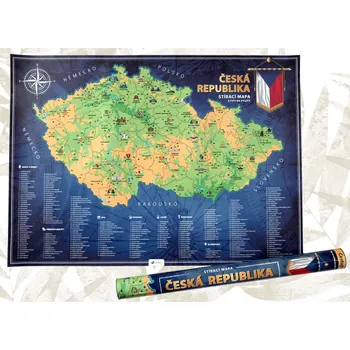 Stírací mapa České republiky 82 x 59 cm
