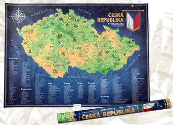 Plakát Stírací mapa České republiky 82 x 59 cm