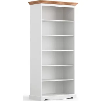 Knihovna Knihovna BELLUNO Elegante z masivu bílá-dub