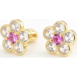 Stříbrné pozlacené náušnice kytky STNAU1239F