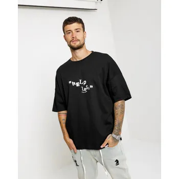 Pánské tričko Don Lemme Oversized Triko Helpless - black Velikost: S