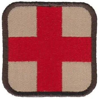 Nášivka NAVYS Nášivka Medic červený kříž vyšívaná červená/desert sz B-36