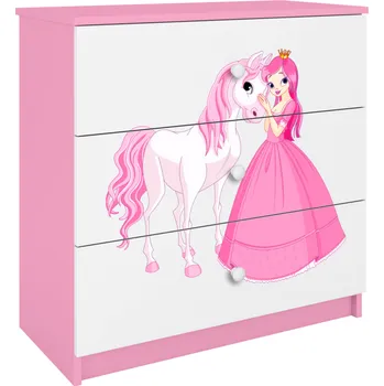 Komoda Komoda Babydreams 80 cm princezna a poník růžová
