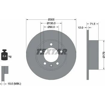Brzdový kotouč Brzdový kotouč TEXTAR 92228700