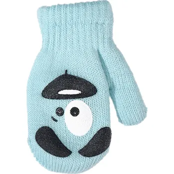 Rukavice BeSnazzy pletené dětské rukavičky zateplené s obrázkem - chlapecké - světlemodré, velikost: 12cm