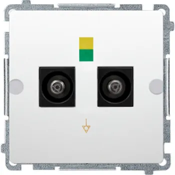 Elektrická zásuvka SIMON BMGEK2.01/11 dvojitá ekvipotenciální zásuvka bílá