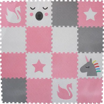 Vylen Hrací pěnová podlaha 16 dílů RŮŽOVÁ LABUŤ do dětského pokoje