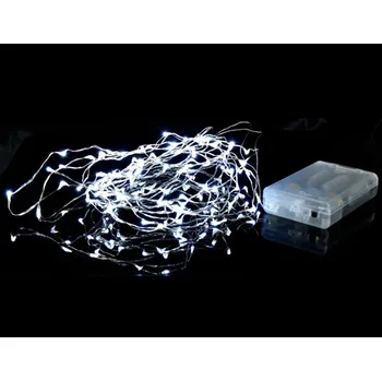 Vánoce VOR-BAT 5M-D-TIME - 5m dekorační, světelný vánoční řetěz na drátu, časovače vypnutí, nap. 3x baterie AA, svit bílá studená, bílá teplá Barva: Bílá studená