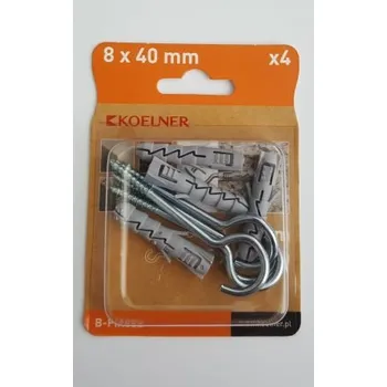 Hmoždinka BL-hmoždinka 8x40+hák 5.0x65 á4ks