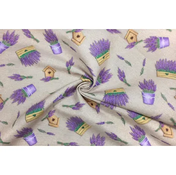 Bavlna režná levandulové květináče