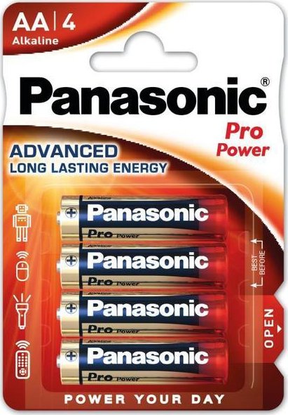 4ks Panasonic Pro Power AA alkalické tužkové baterie