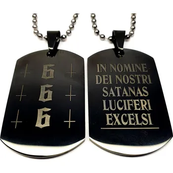 Vojenské psí známky HeLLTag - náhrdelník - 666 - DT Black