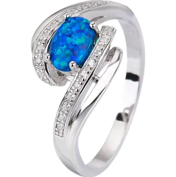 Prsten Bealio BEALIO Stříbrný prsten VLNKY modrý OPÁL Velikost prstenu: 59 03-06951-1352