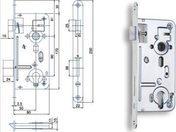 Zadl.zámek 24026 P-L BZn bílý á 1ks