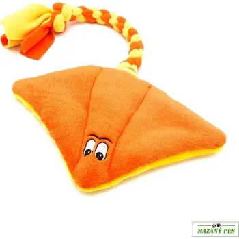 Hračka pro psa Pískací potvůrky pískací hračka Rejnok malý oranžovo-žlutý