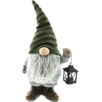 Vánoční dekorace Velký skřítek s lucernou 56 cm