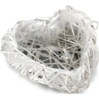 Obal srdce pletené bílé 27 x 26 cm