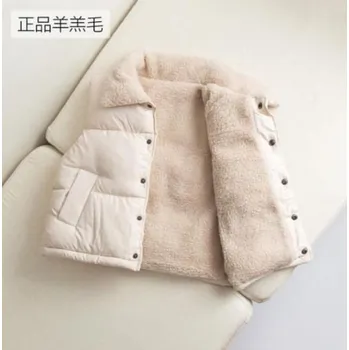 Dívčí bunda Dětská podzimní/zimní vesta s kožíškem Barvy: béžová, Velikost dítě: 5T