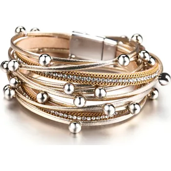 Náramek Amparo Miranda® Náramek Trendy Metal Beads, Barva zlatý