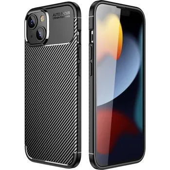 Pouzdro na mobilní telefon Kryt iPhone 14 Armored Shockproof Carbon Fiber černý