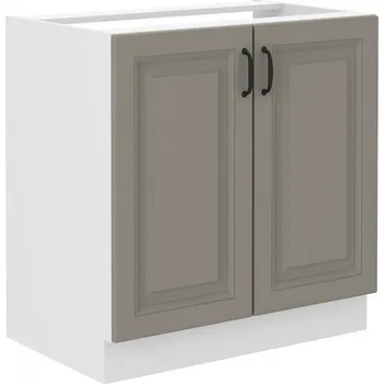 Kuchyňská skříňka Dřezová skříňka STILLO SVĚTLE ŠEDÁ / BÍLÁ 80 ZL 2F BB