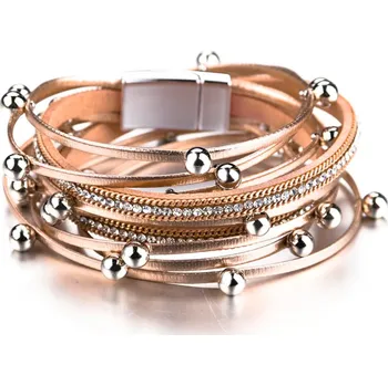 Náramek Amparo Miranda® Náramek Trendy Metal Beads, Barva Champagne