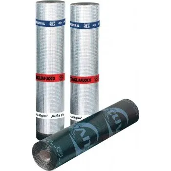 Megaver AL - Asfaltový pás s ochrannou kovovou profilovanou vrstvou z hliníku (Střešní kašírovaný elastopolymerový asfaltový pás chráněný kovovou fólií z leštěného hliníku, 4kg/m2)