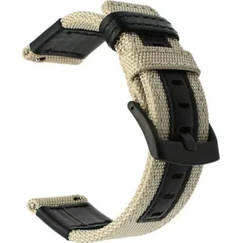 Koženo - Nylonový Pásek Na Hodinky - 20Mm Barva: Béžová