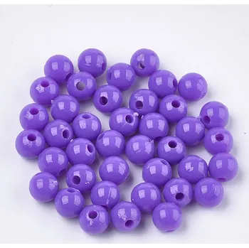 Dětské navlékací korálky Akrylové korálky - fialové - ∅ 6 mm - 10 ks