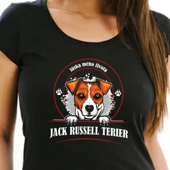 STRIKER Dámské tričko jack russell teriér Barva: Černá, Velikost: XL