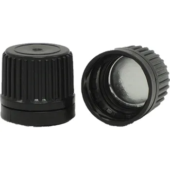 Plastový uzávěr GL 18 černý s garančním kroužkem a hliníkovou vložkou Počet kusů v balení: 1