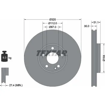 Brzdový kotouč Brzdový kotouč TEXTAR 92258003