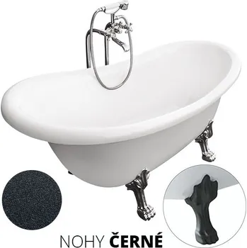 Vana Besco Otylia Glam G 160x77 (170x77) bez přepadu Rozměry (cm): 160x77, Typ a barva výpustě: bez odpadového sifonu, Barva podpěrných nožek: Černá mat