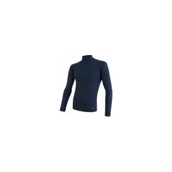 Oblečení a móda SENSOR MERINO DF pánské triko dl. rukáv zip deep blue XXL; Modrá triko + DÁREK DLE VÝBĚRU!
