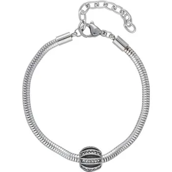 Náramek Doria Náramek s korálkem stříbrný z oceli G423